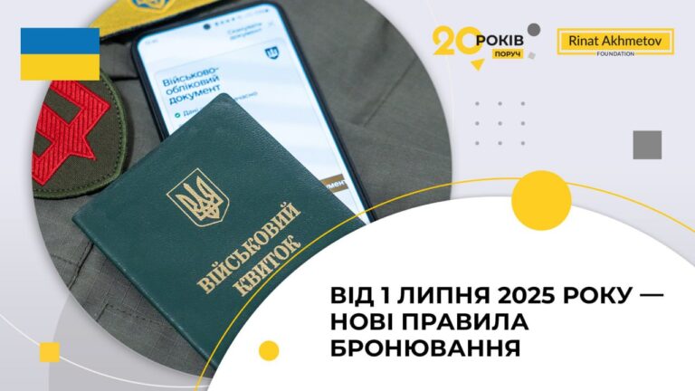 Вже від 1 липня будуть працювати нові правила бронювання від мобілізації