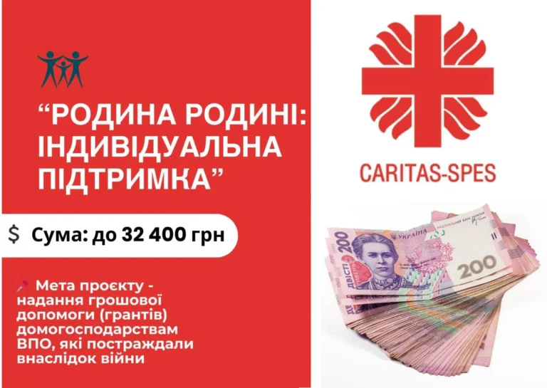 Карітас Спес повідомляє про начало реєстрації на грошову допомогу