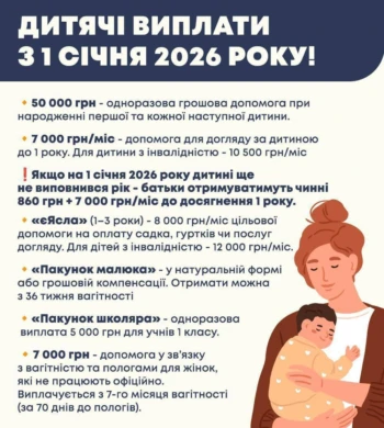 Нові правила виплат на дітей в розмірі 7860 грн у 2026 році