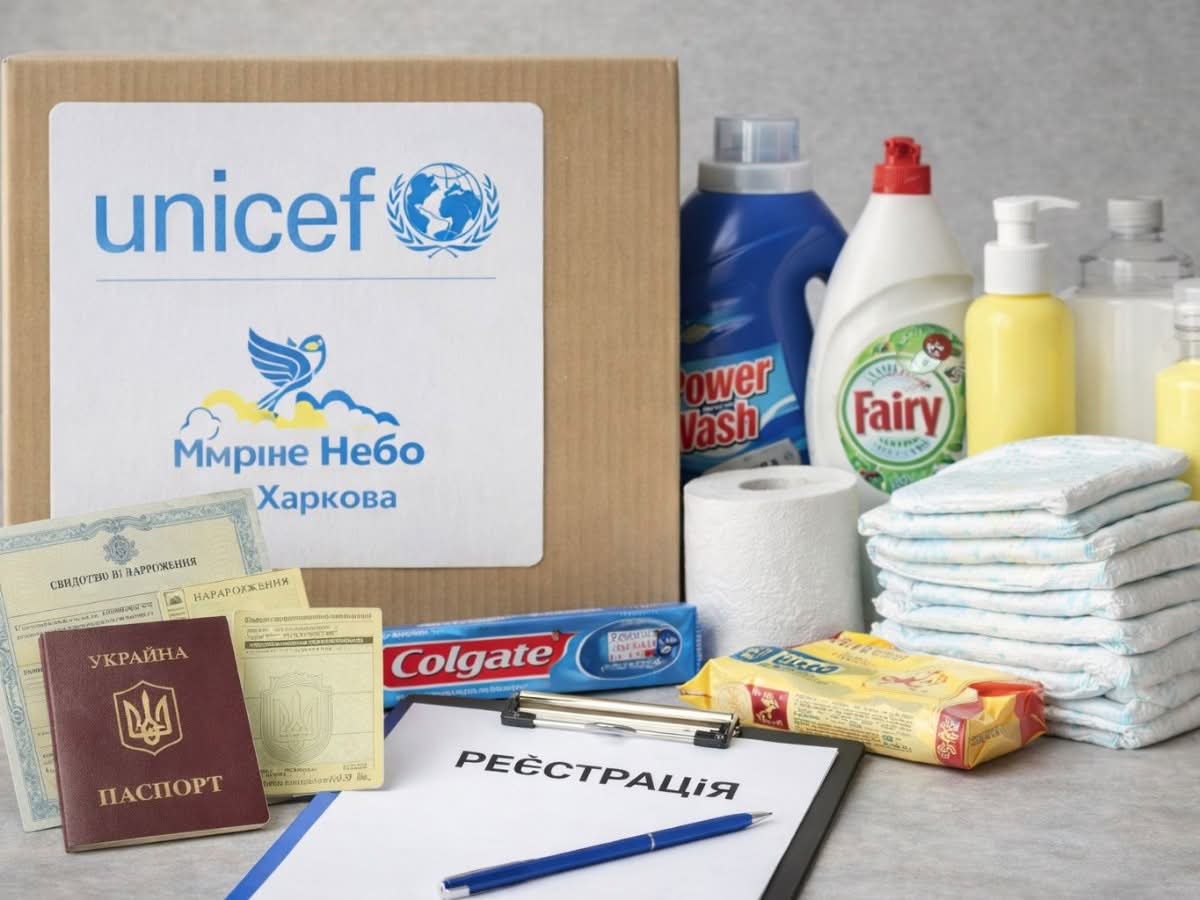 UNICEF та «Мирне Небо Харкова» відкрили реєстрацію на гігієнічні набори для родин із дітьми