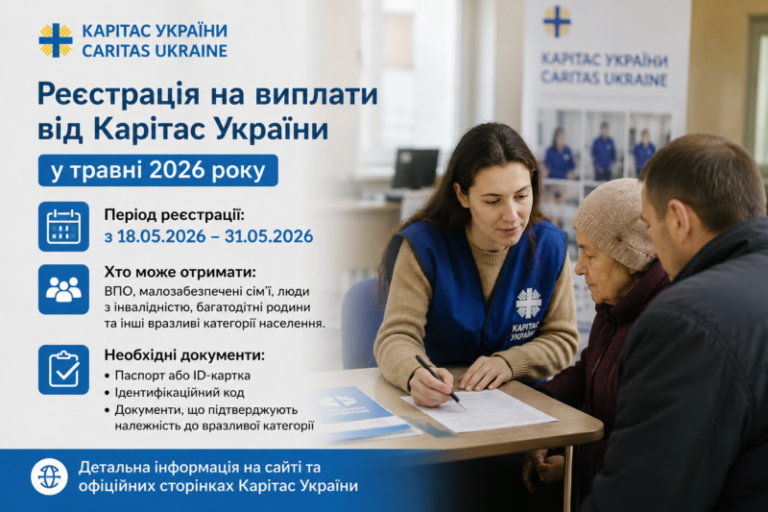 Онлайн-реєстрація на грошову допомогу від Карітас – встигніть подати заявку