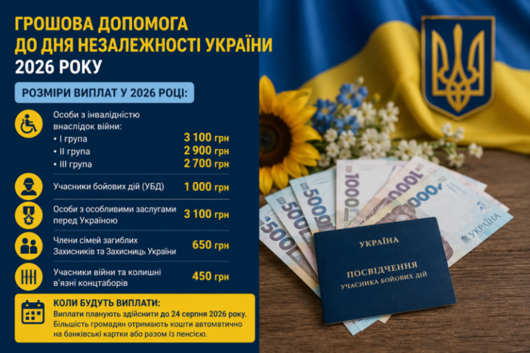  В Україні затвердили грошові виплати до Дня Незалежності у 2026 році: кому та скільки нарахують
