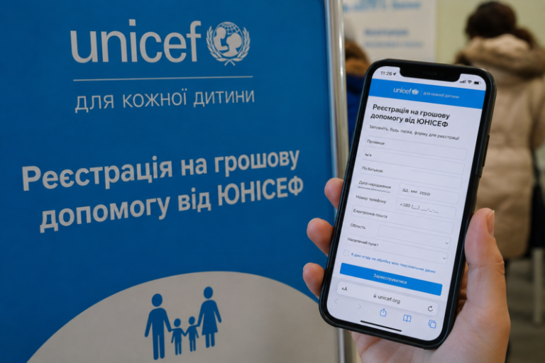 Важлива інформація: відкрито реєстрацію на отримання грошової допомоги від Юнісеф