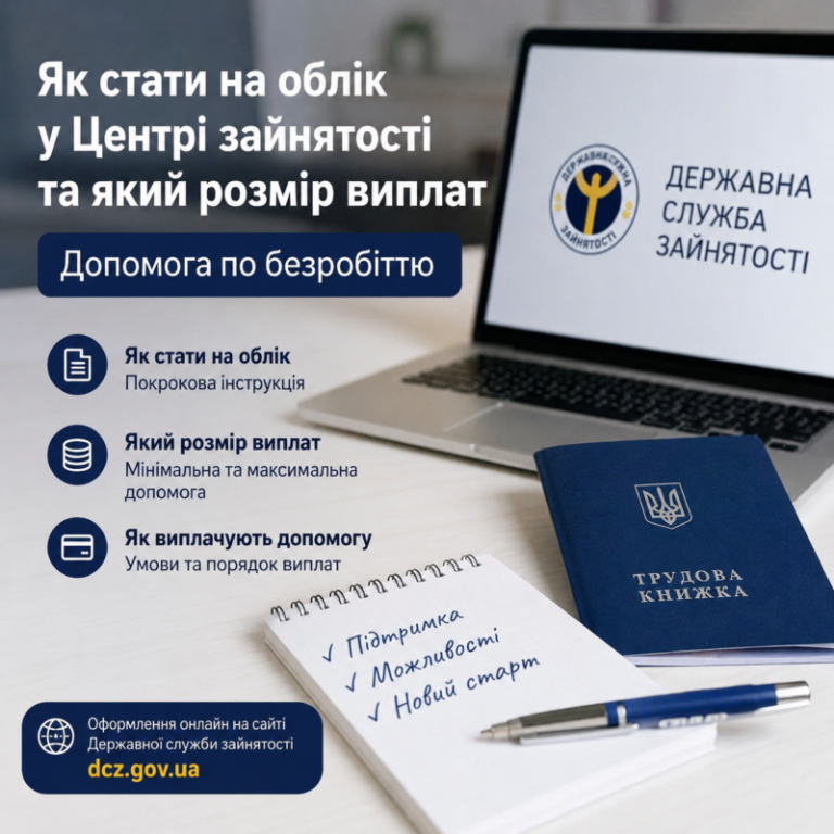 Як стати на облік у Центрі зайнятості у 2026 році та який розмір виплат по безробіттю