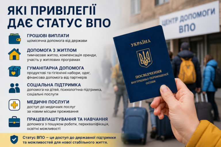 Які пільги та можливості дає статус ВПО у 2026 році