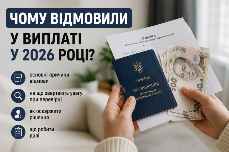 Чому можуть відмовити у виплаті ВПО у 2026 році: основні причини