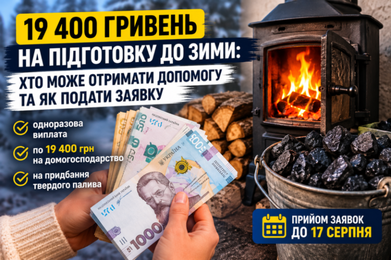 До 19 400 гривень на підготовку до зими: хто може отримати грошову допомогу та як подати заявку