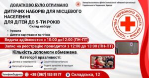 Дитяче харчування, гігієна та іграшки: Червоний Хрест видає гуманітарні набори для малечі