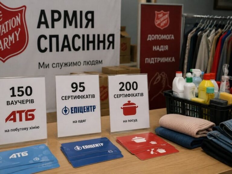 Увага! Армія Спасіння незабаром відкриває реєстрацію на ваучери та сертифікати для отримання допомоги без категорій