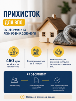 Як оформити прихисток для ВПО та який розмір допомоги у 2026 році