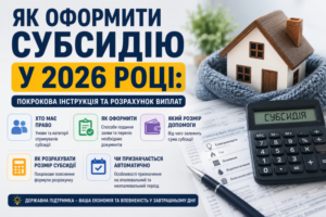 Як оформити субсидію у 2026 році: хто має право, який розмір допомоги та чи призначається вона автоматично