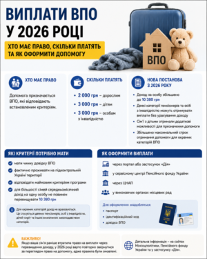 Як оформити виплати ВПО у 2026 році: хто має право та скільки платять