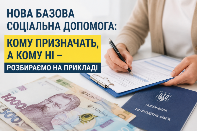 Нова базова соціальна допомога: кому призначать, а кому ні – розбираємо на прикладі