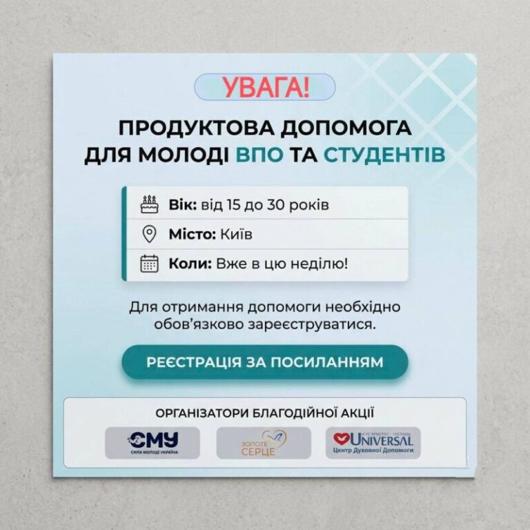 Продуктові набори для молодих ВПО у Києві: як подати заявку