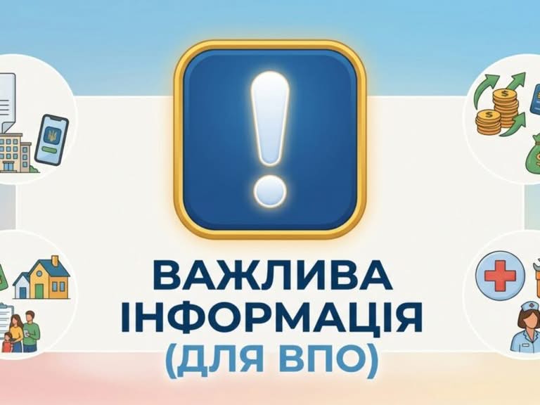 Важлива інформація для ВПО