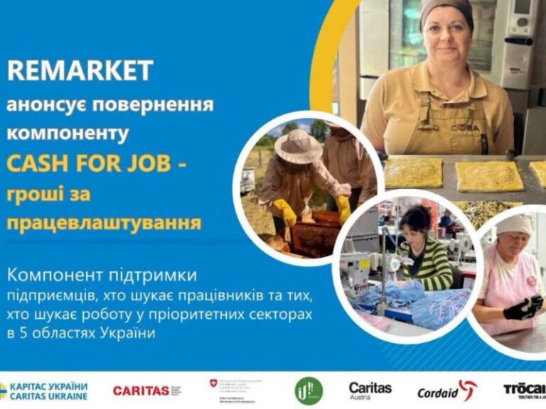 Відкрита реєстрація на участь у програмі Cash for Job від Карітас