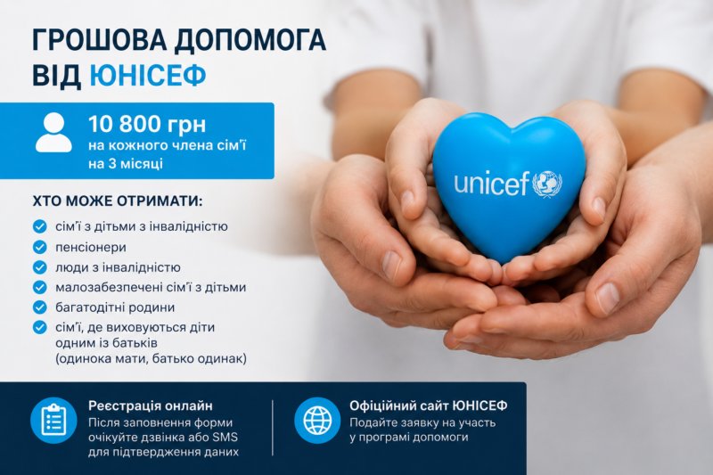 Відкрито прийом заявок на грошову допомогу від ЮНІСЕФ