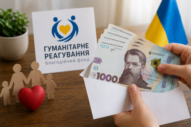 Відкрито реєстрацію на грошову допомогу 10 800 грн на одну особу від благодійного фонду «Гуманітарне реагування»