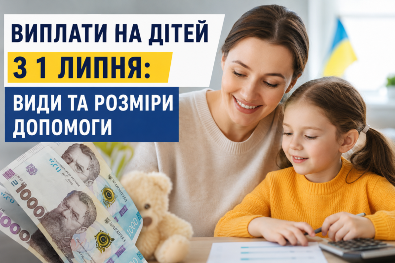Виплати на дітей з 1 липня: види та розміри допомоги