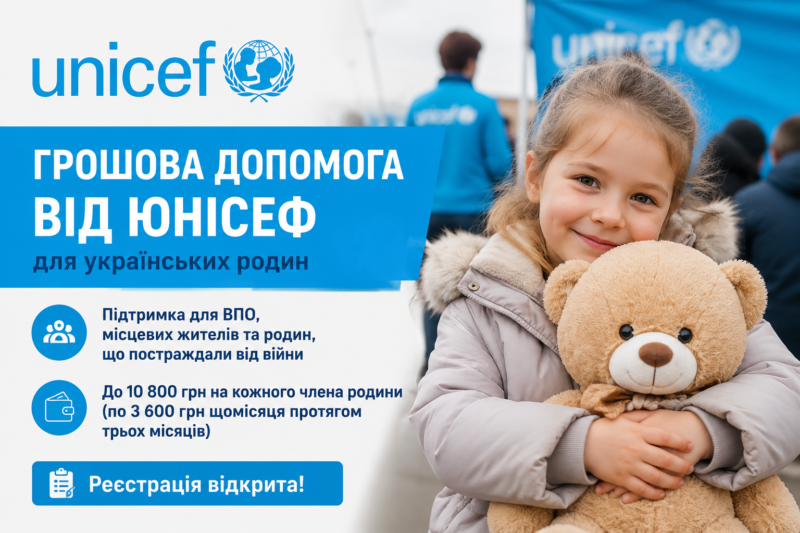 ЮНІСЕФ відкрив реєстрацію на грошову допомогу для українських родин