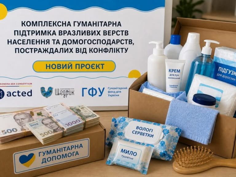 БО «Щедрик» за підтримки Консорціуму ABA надає гігієнічні набори та грошову допомогу