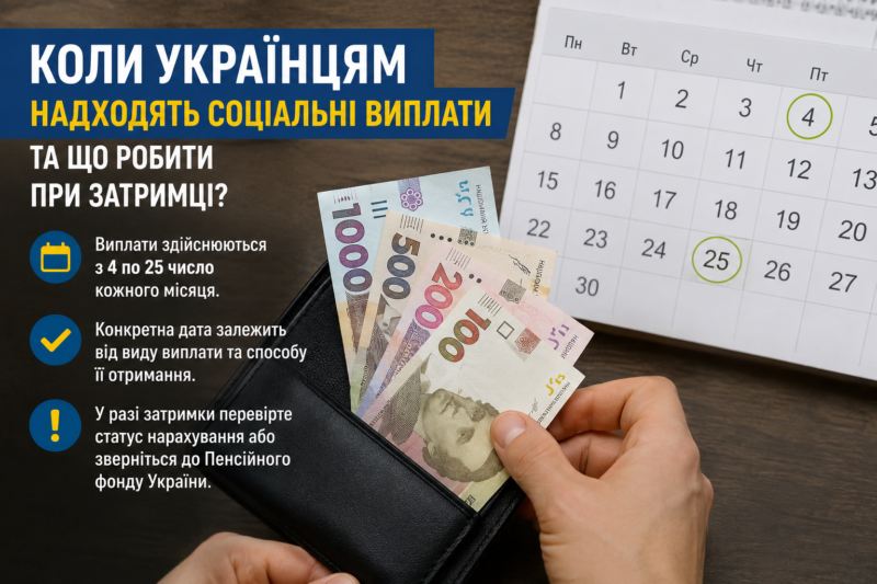 📅 Коли українцям надходять соціальні виплати та що робити при затримці