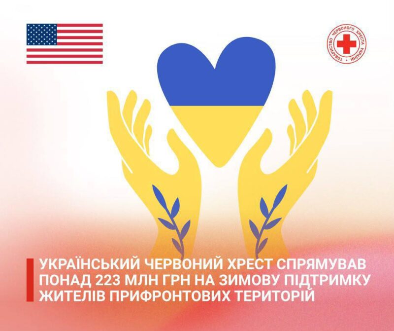 Український Червоний Хрест направив понад 223 млн грн на програму «Зимова підтримка» для жителів прифронтових громад