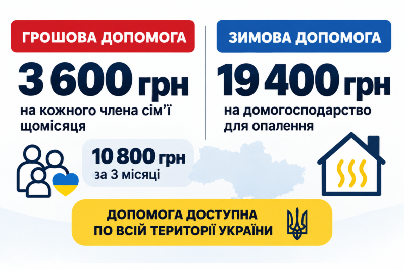 Грошова допомога 10 800 грн та зимова виплата 19 400 грн: хто може зареєструватися
