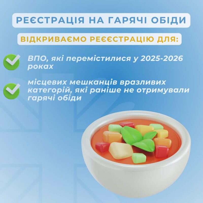 «Карітас» відкриває реєстрацію на отримання гарячих обідів