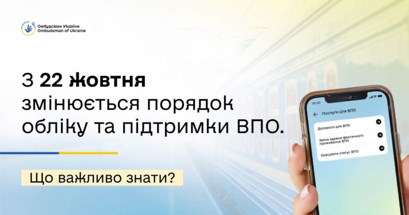 Новий Закон України «Про забезпечення прав і свобод внутрішньо переміщених осіб» (набирає чинності 22 жовтня 2026 року)