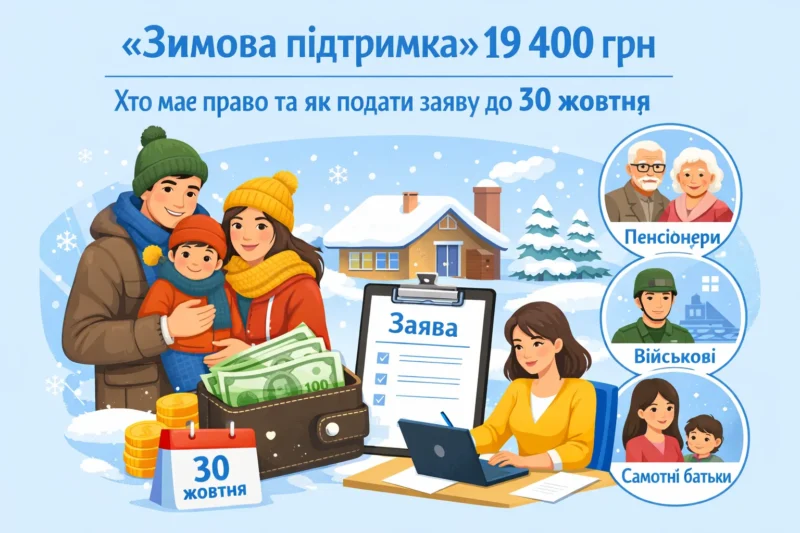 «Зимова підтримка» 19 400 грн: хто має право та як подати заяву до 30 жовтня