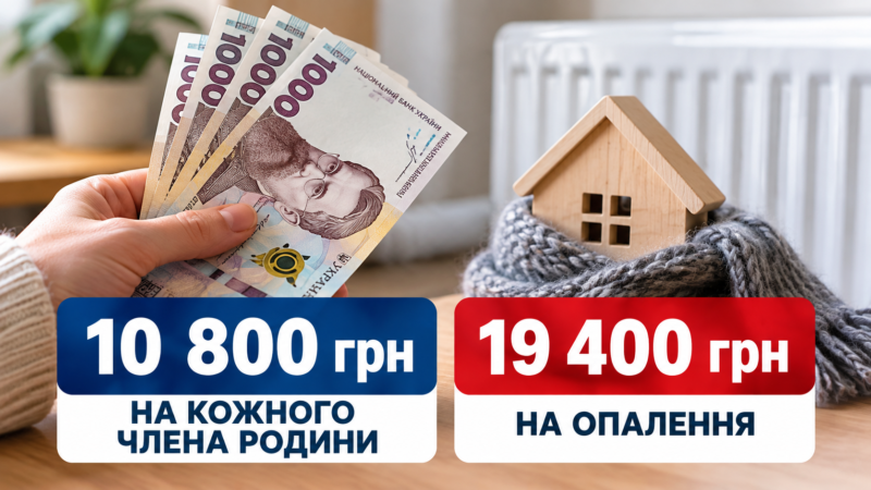 10 800 грн на кожного члена родини та 19 400 грн на опалення: українці можуть перевірити право на грошову допомогу