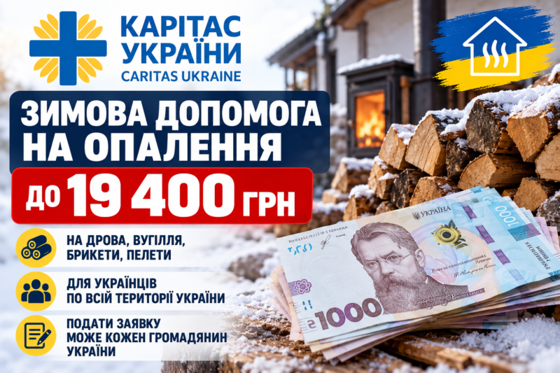 До 19 400 грн на опалення — карітас україни надає допомогу українцям