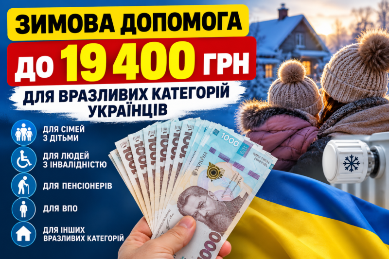 Допомога на зиму — до 19 400 грн: хто може подати заявку