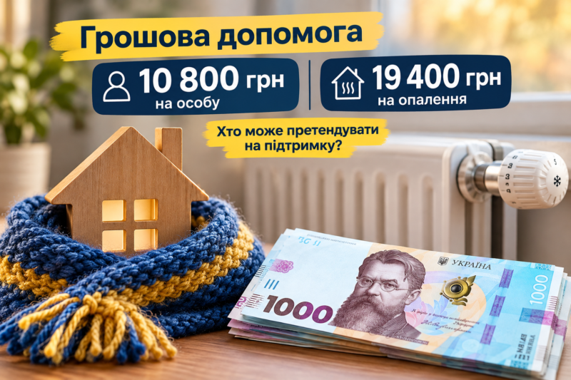 Грошова допомога 10 800 грн на особу та 19 400 грн на опалення: хто може претендувати на фінансову підтримку