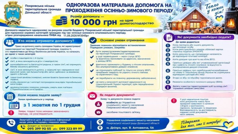 Одноразова допомога 10 000 грн на опалювальний сезон. Як отримати?