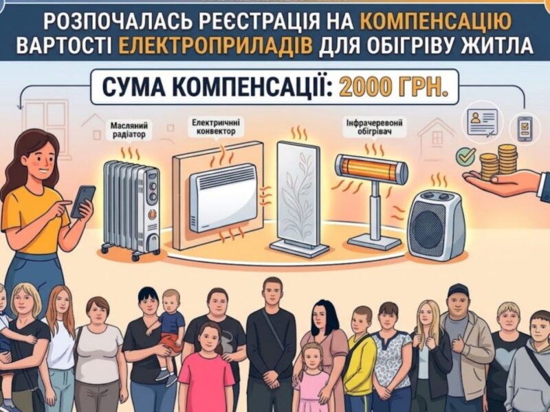 Розпочався прийом документів на компенсацію у розмірі 2000 грн за самостійно придбані електроприлади