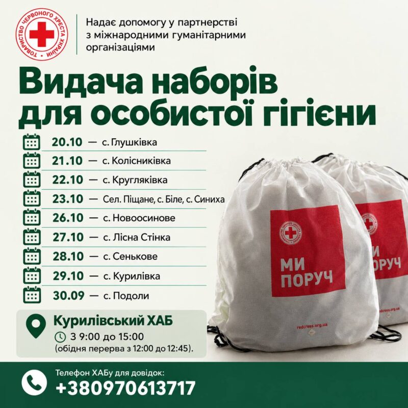 Видача гігієнічних наборів для жителів Курилівської громади у Харкові